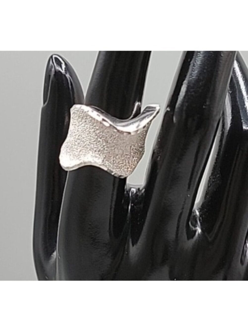 Vintage Sterling Silver Diamond Drizzle Cut Wave Ring Milor Italy Size 6.5 925